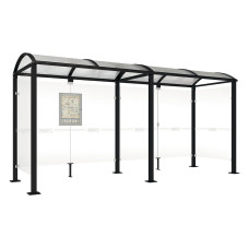 PROCITY WarteHalle Vierkantrohr, 2 Seitenverkleidungen, L 5000 mm.