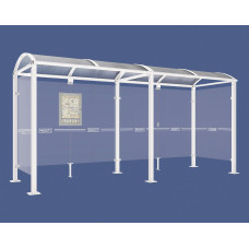 PROCITY WarteHalle Vierkantrohr, 2 Seitenverkleidungen, L 5000 mm.