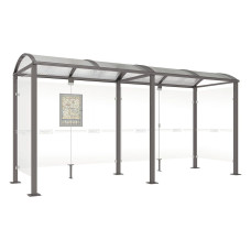 PROCITY WarteHalle Vierkantrohr, 2 Seitenverkleidungen, L 5000 mm.