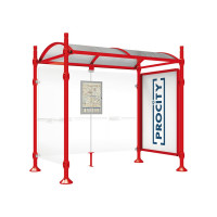 PROCITY WarteHalle Province, 1 SchauKasten 2000 DoppelSeitig mit 1 SeitenVerkleidung, L 2500 mm.