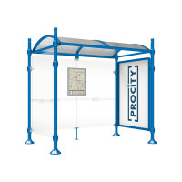 PROCITY WarteHalle Province, 1 SchauKasten 2000 DoppelSeitig mit 1 SeitenVerkleidung, L 2500 mm.