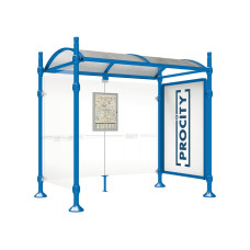 PROCITY WarteHalle Province, 1 SchauKasten 2000 DoppelSeitig mit 1 SeitenVerkleidung, L 2500 mm.