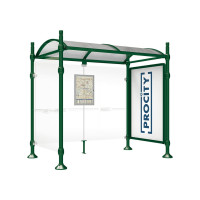 PROCITY WarteHalle Province, 1 SchauKasten 2000 DoppelSeitig mit 1 SeitenVerkleidung, L 2500 mm.