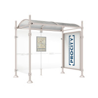 Procity Waiting Hall Province, 1 Showcase 2000 Double-sided with 1 Side Panel, L 2500 mm