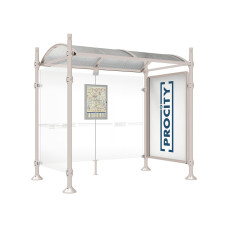 PROCITY WarteHalle Province, 1 SchauKasten 2000 DoppelSeitig mit 1 SeitenVerkleidung, L 2500 mm.