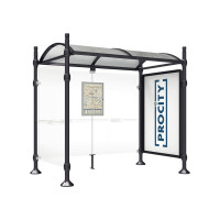 Procity Waiting Hall Province, 1 Showcase 2000 Double-sided with 1 Side Panel, L 2500 mm