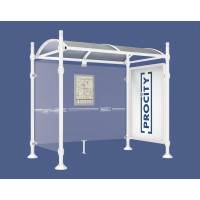 Procity Waiting Hall Province, 1 Showcase 2000 Double-sided with 1 Side Panel, L 2500 mm