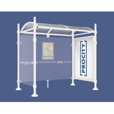 PROCITY WarteHalle Province, 1 SchauKasten 2000 DoppelSeitig mit 1 SeitenVerkleidung, L 2500 mm.