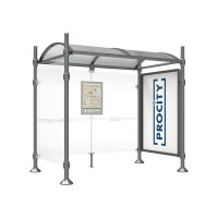 Procity Waiting Hall Province, 1 Showcase 2000 Double-sided with 1 Side Panel, L 2500 mm