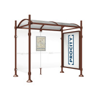 PROCITY WarteHalle Province, 1 SchauKasten 2000 DoppelSeitig mit 1 SeitenVerkleidung, L 2500 mm.