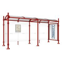 Procity Waiting Hall Province, 1 Showcase 2000 Double-Sided with 1 Side Panel, L 5000 mm.