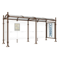 Procity Waiting Hall Province, 1 Showcase 2000 Double-Sided with 1 Side Panel, L 5000 mm.