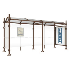 PROCITY WarteHalle Province, 1 Schaukasten 2000 doppelseitig mit 1 Seitenverkleidung, L 5000 mm.