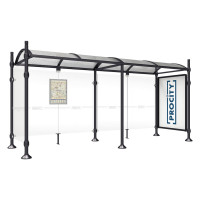 Procity Waiting Hall Province, 1 Showcase 2000 Double-Sided with 1 Side Panel, L 5000 mm.