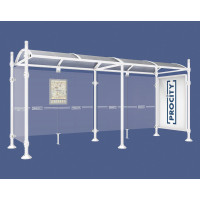 Procity Waiting Hall Province, 1 Showcase 2000 Double-Sided with 1 Side Panel, L 5000 mm.