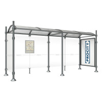 Procity Waiting Hall Province, 1 Showcase 2000 Double-Sided with 1 Side Panel, L 5000 mm.
