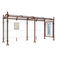 PROCITY WarteHalle Province, 1 Schaukasten 2000 doppelseitig mit 1 Seitenverkleidung, L 5000 mm.