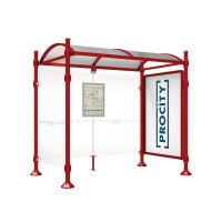Procity Waiting Hall Province, 1 Showcase 2000 Double-sided with 1 Side Panel, L 2500 mm