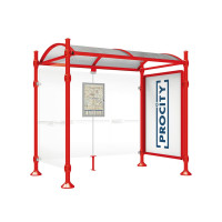 PROCITY WarteHalle Province, 1 SchauKasten 2000 DoppelSeitig mit 1 SeitenVerkleidung, L 2500 mm.