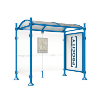 Procity Waiting Hall Province, 1 Showcase 2000 Double-sided with 1 Side Panel, L 2500 mm