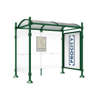 PROCITY WarteHalle Province, 1 SchauKasten 2000 DoppelSeitig mit 1 SeitenVerkleidung, L 2500 mm.