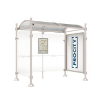 Procity Waiting Hall Province, 1 Showcase 2000 Double-sided with 1 Side Panel, L 2500 mm