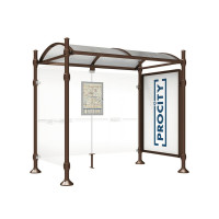 PROCITY WarteHalle Province, 1 SchauKasten 2000 DoppelSeitig mit 1 SeitenVerkleidung, L 2500 mm.
