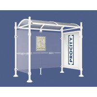 Procity Waiting Hall Province, 1 Showcase 2000 Double-sided with 1 Side Panel, L 2500 mm