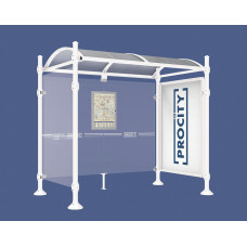 PROCITY WarteHalle Province, 1 SchauKasten 2000 DoppelSeitig mit 1 SeitenVerkleidung, L 2500 mm.