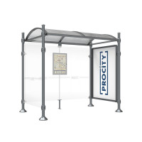 PROCITY WarteHalle Province, 1 SchauKasten 2000 DoppelSeitig mit 1 SeitenVerkleidung, L 2500 mm.