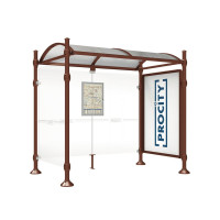 Procity Waiting Hall Province, 1 Showcase 2000 Double-sided with 1 Side Panel, L 2500 mm