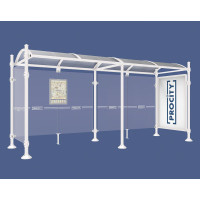 Procity Waiting Hall Province, 1 Showcase 2000 Double-Sided with 1 Side Panel, L 5000 mm.