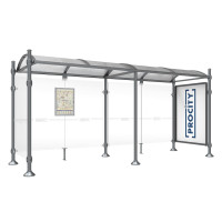 Procity Waiting Hall Province, 1 Showcase 2000 Double-Sided with 1 Side Panel, L 5000 mm.