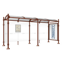 PROCITY WarteHalle Province, 1 Schaukasten 2000 doppelseitig mit 1 Seitenverkleidung, L 5000 mm.