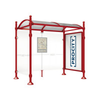 PROCITY WarteHalle Province, 1 SchauKasten 2000 DoppelSeitig mit 1 SeitenVerkleidung, L 2500 mm.