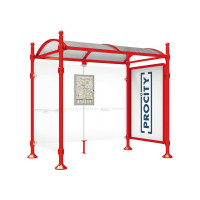 PROCITY WarteHalle Province, 1 SchauKasten 2000 DoppelSeitig mit 1 SeitenVerkleidung, L 2500 mm.