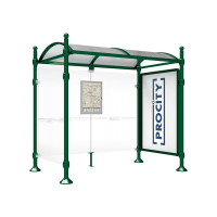 PROCITY WarteHalle Province, 1 SchauKasten 2000 DoppelSeitig mit 1 SeitenVerkleidung, L 2500 mm.