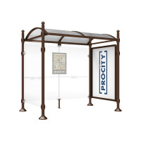 PROCITY WarteHalle Province, 1 SchauKasten 2000 DoppelSeitig mit 1 SeitenVerkleidung, L 2500 mm.