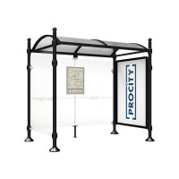 Procity Waiting Hall Province, 1 Showcase 2000 Double-sided with 1 Side Panel, L 2500 mm