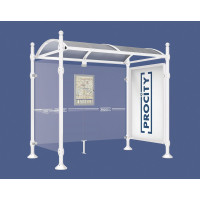 PROCITY WarteHalle Province, 1 SchauKasten 2000 DoppelSeitig mit 1 SeitenVerkleidung, L 2500 mm.