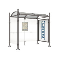 Procity Waiting Hall Province, 1 Showcase 2000 Double-sided with 1 Side Panel, L 2500 mm