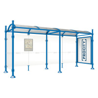 PROCITY WarteHalle Province, 1 Schaukasten 2000 doppelseitig mit 1 Seitenverkleidung, L 5000 mm.