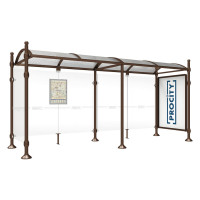 PROCITY WarteHalle Province, 1 Schaukasten 2000 doppelseitig mit 1 Seitenverkleidung, L 5000 mm.