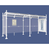 Procity Waiting Hall Province, 1 Showcase 2000 Double-Sided with 1 Side Panel, L 5000 mm.