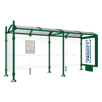 Procity Waiting Room Pavilion Province, 1 Lightbox on Central Support & 1 Side Panel, L 5000 mm