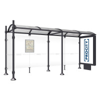 Procity Waiting Room Pavilion Province, 1 Lightbox on Central Support & 1 Side Panel, L 5000 mm