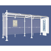 Procity Waiting Room Pavilion Province, 1 Lightbox on Central Support & 1 Side Panel, L 5000 mm