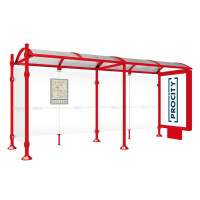Procity Waiting Room Pavilion Province, 1 Lightbox on Central Support & 1 Side Panel, L 5000 mm