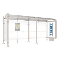 Procity Waiting Room Pavilion Province, 1 Lightbox on Central Support & 1 Side Panel, L 5000 mm