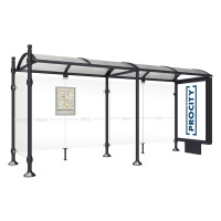 Procity Waiting Room Pavilion Province, 1 Lightbox on Central Support & 1 Side Panel, L 5000 mm